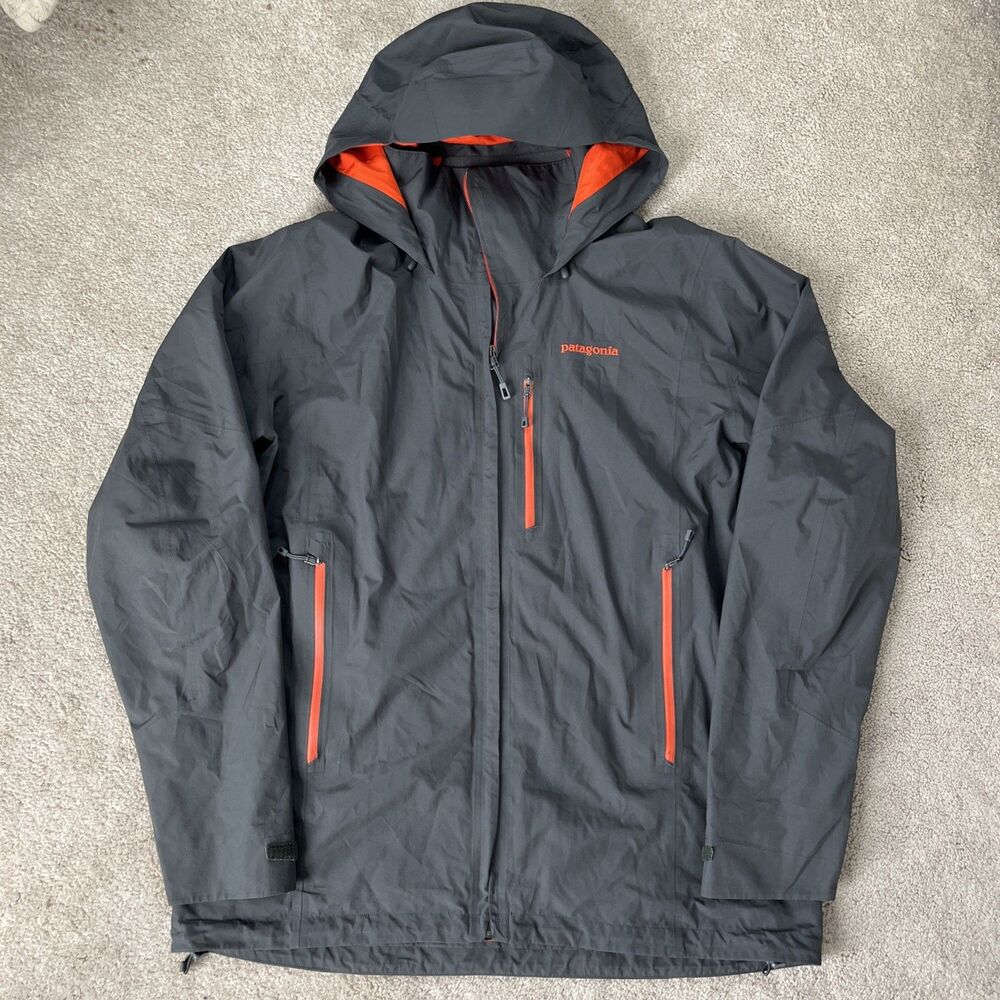 Patagonia Piolet Jacket Mens Large Gore-Tex Gray Waterproof Hooded Rain Gorpcore